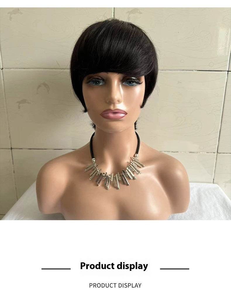 Short Straight Wig for Women - 100% Real Human Hair, Stylish Design - Buy Center