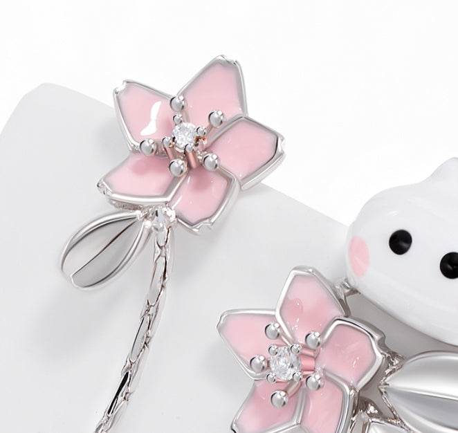 Buycenter Cute Flower Bud Peekaboo Earrings - Compact Gold Plated Design - Buy Center