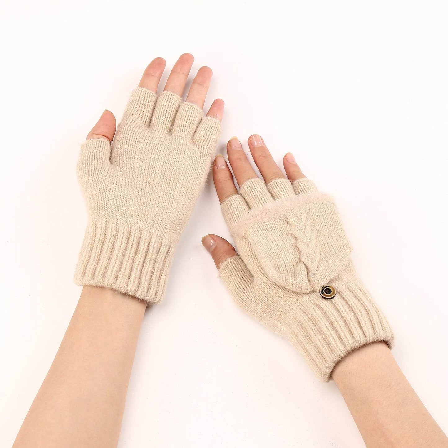 Women's Touchscreen-Friendly Wool Fingerless Gloves - Chic & Warm Winter Style - Buy Center