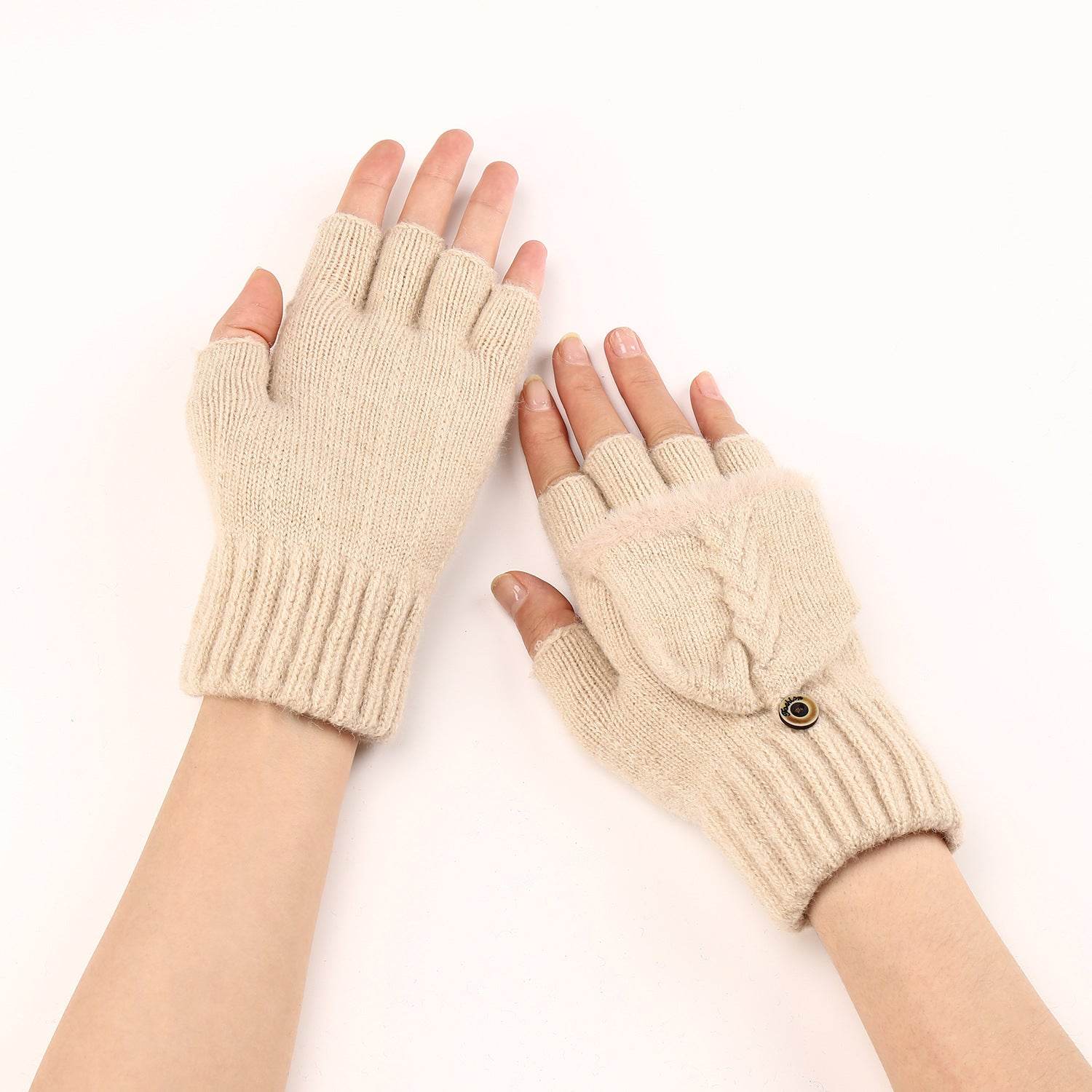 Women's Touchscreen-Friendly Wool Fingerless Gloves - Chic & Warm Winter Style - Buy Center