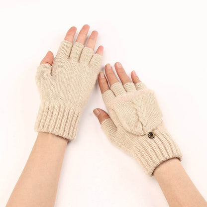 Women's Touchscreen-Friendly Wool Fingerless Gloves - Chic & Warm Winter Style - Buy Center