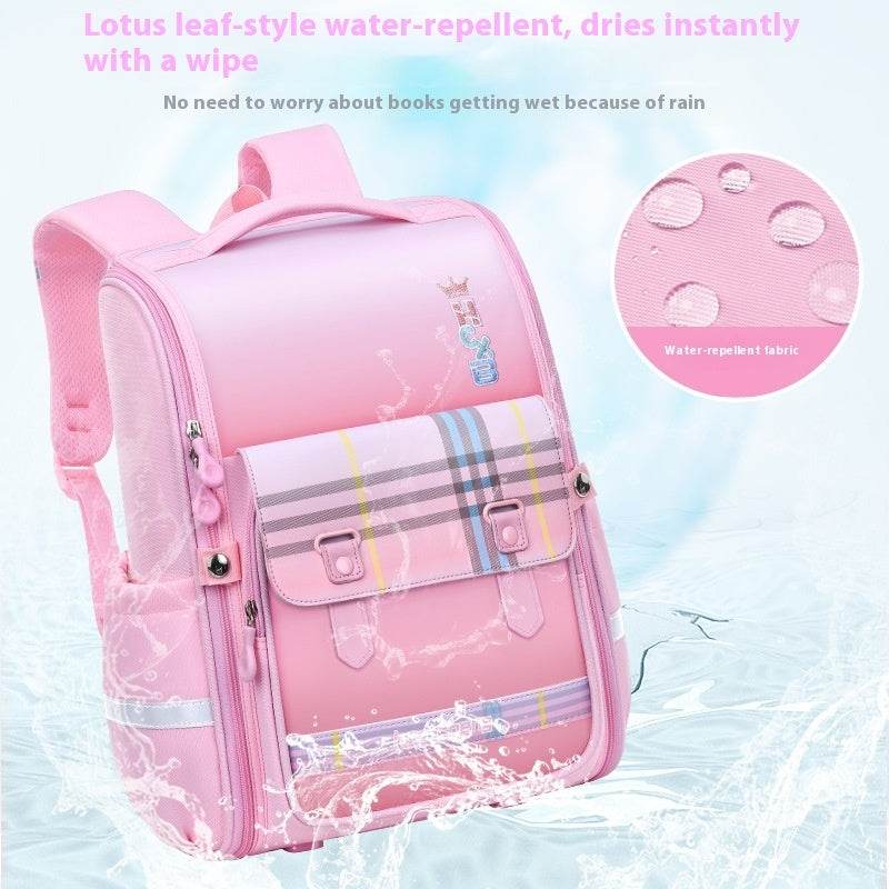 Plaid Schoolbag with Spine Protection - Ultra-Light Waterproof Backpack for Boys - Buy Center