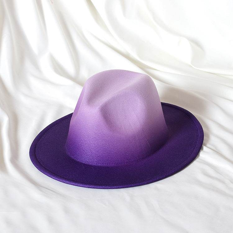 Buycenter Gradient Color Flat Brim Jazz Top Hat - Stylish Conical Design - Buy Center