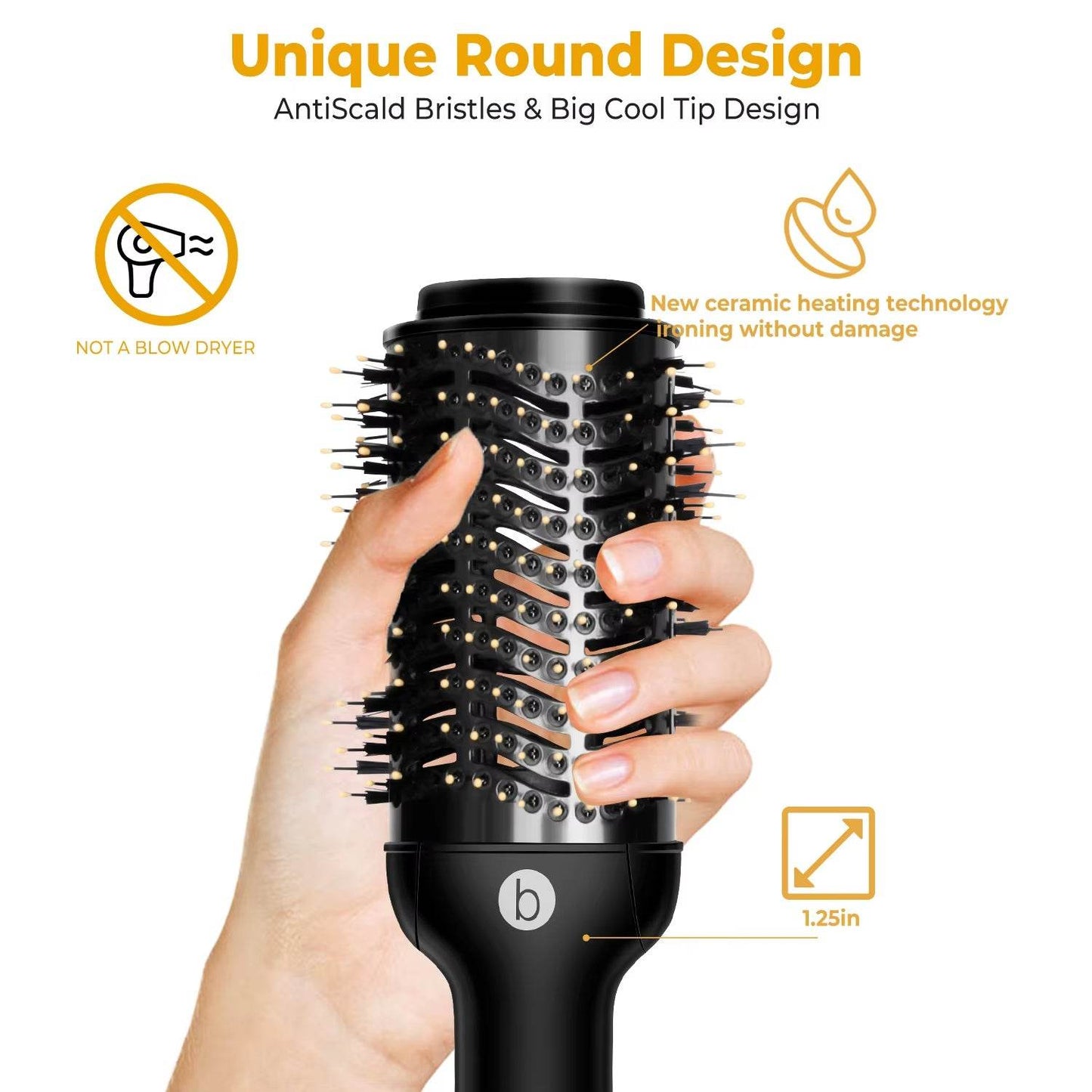 3-in-1 Hot Air Comb Brush - Electric Hair Dryer & Straightener 2025 - Buy Center