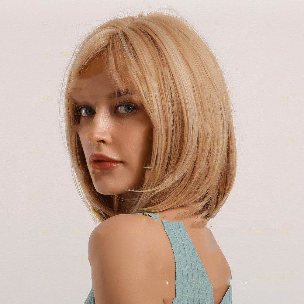 Golden Mixed Color Bobo Wig - Trendy Synthetic Hairpiece for Women - Buy Center