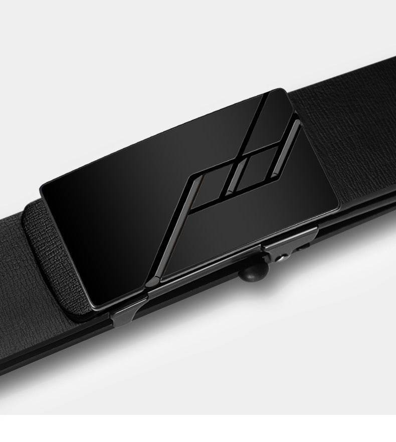 Automatic Cowhide Leather Belt - Stylish Business Casual with Alloy Buckle - Buy Center