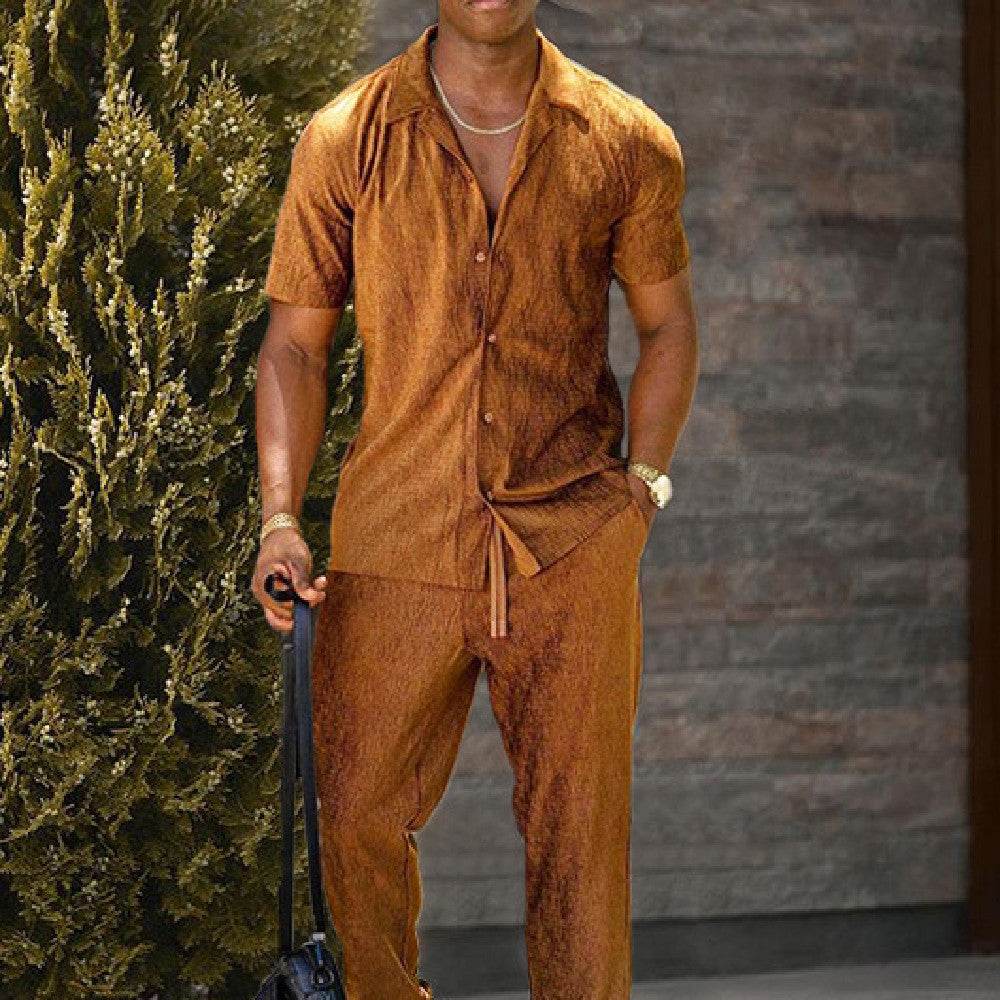 Buycenter 3D Printed Geometric Shirt and Trousers Suit - Stylish Cotton Blend - Buy Center