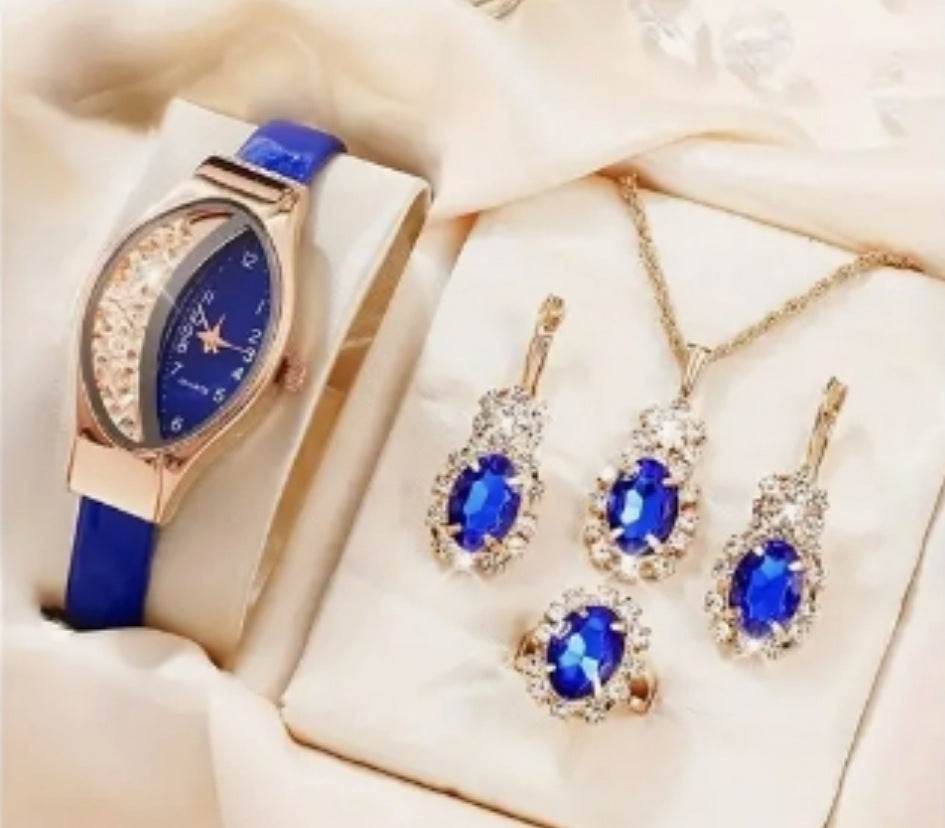 Women's Fashion Quartz Watch Set - Diamond Belt & Jewelry Accessories - Buy Center