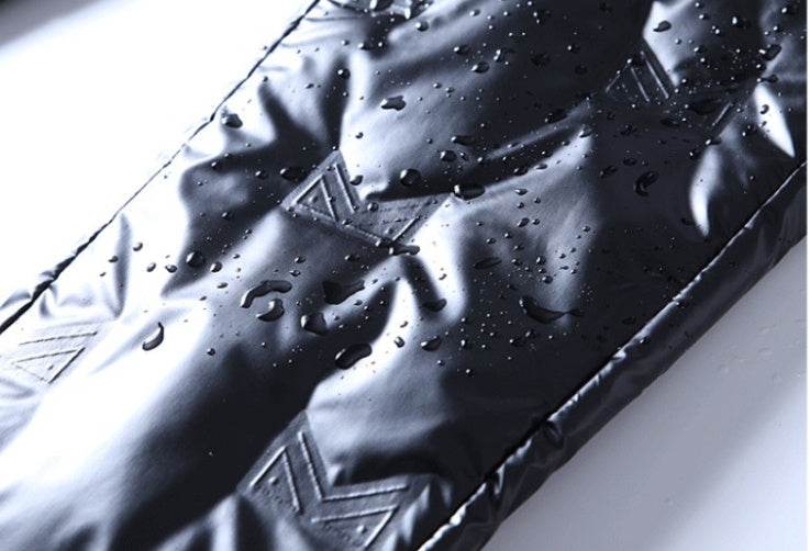 Buycenter Men's Glossy Down Jacket - Stylish Black & Silver Suit Set - Buy Center