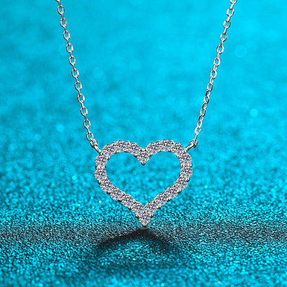 Buycenter Heart Shape Necklace for Women - 925 Silver Moissanite Pendant - Buy Center
