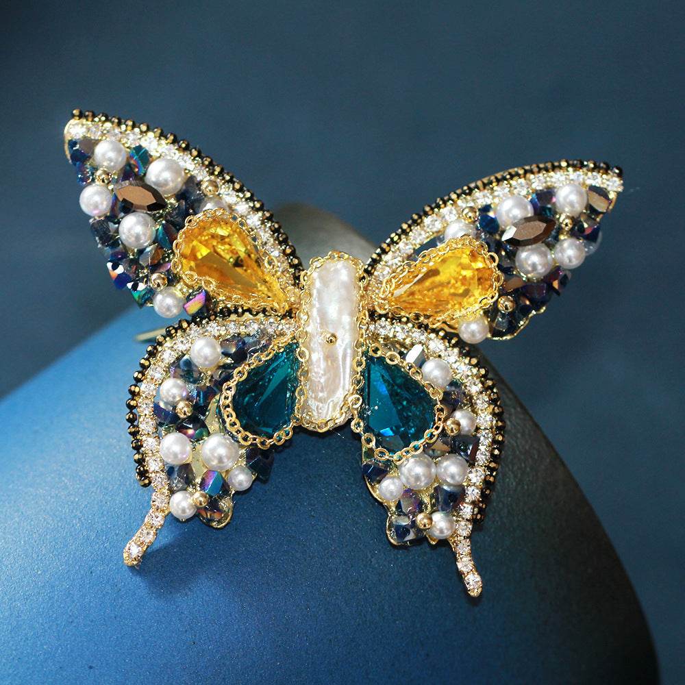 Elegant Handmade DIY Sticky Beads Butterfly Brooch for Stylish Women - Buy Center