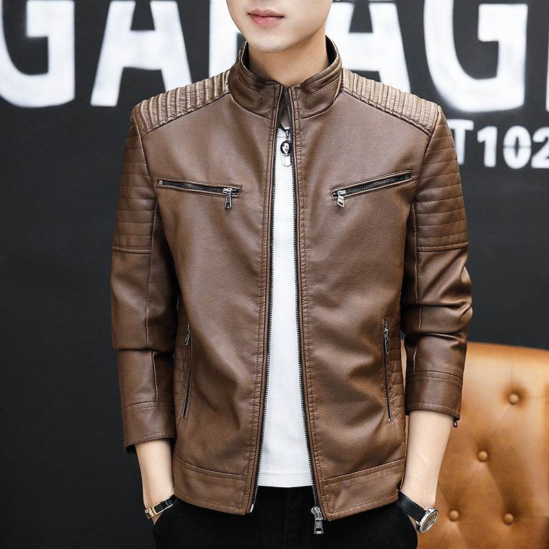 Youth PU Leather Stand Collar Jacket - Stylish Casual Wear 2025 - Buy Center