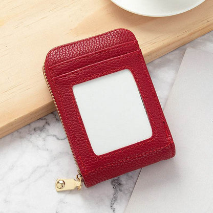 Women's Anti-Degaussing Mini Card Holder - Stylish PU Leather Wallet - Buy Center