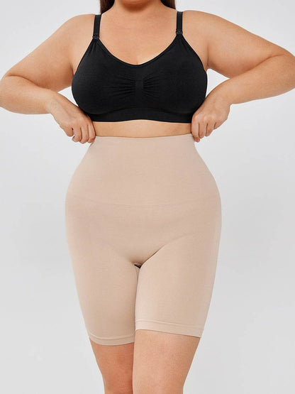 High Waisted Body Shaper Shorts - All Season Women's Leggings in Apricot & Black - Buy Center