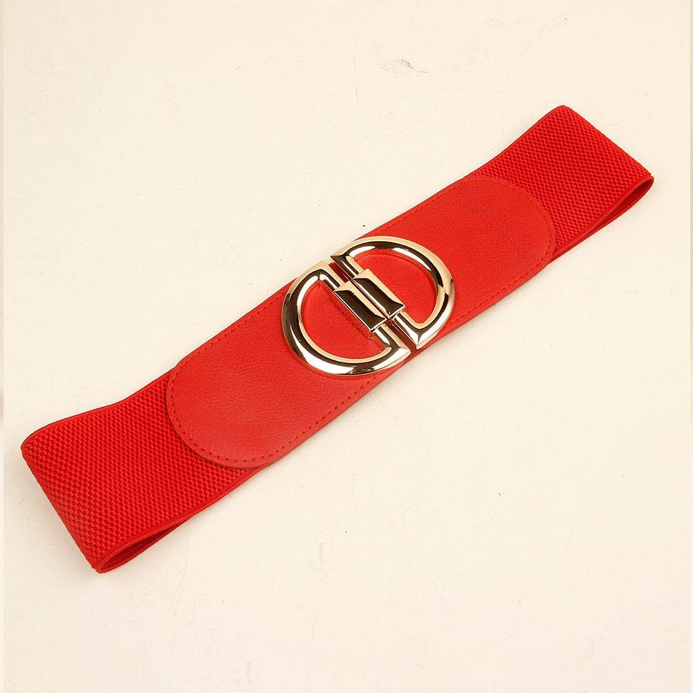 Stylish Elastic Wide Belts for Women - Adjustable PU Leather Buckle - Buy Center