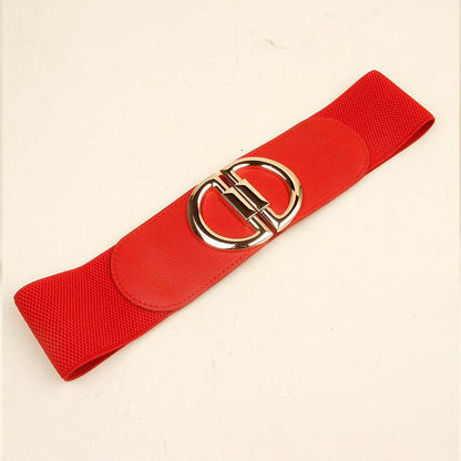 Stylish Elastic Wide Belts for Women - Adjustable PU Leather Buckle - Buy Center