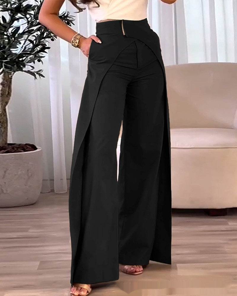 Buycenter Casual Wide-Leg Pants - High Waist, Stylish European Design - Buy Center