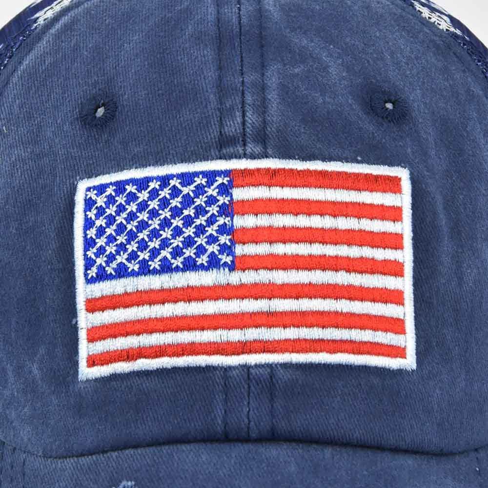Buycenter American Flag Embroidered Cap - Adjustable Baseball Hat - Buy Center