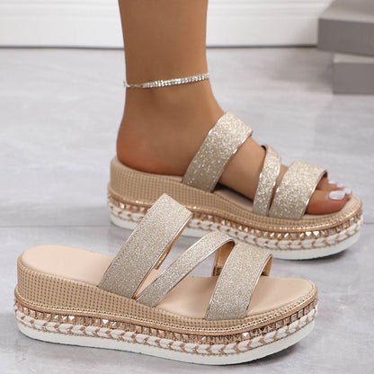 Plus Size Peep Toe Wedge Sandals for Women - Stylish Buckle Design - Buy Center
