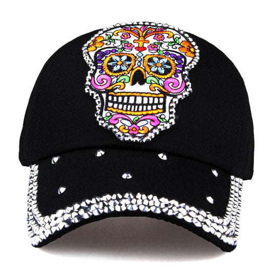 Korean Style Skull Embroidery Baseball Cap - Adjustable & Breathable for Summer - Buy Center
