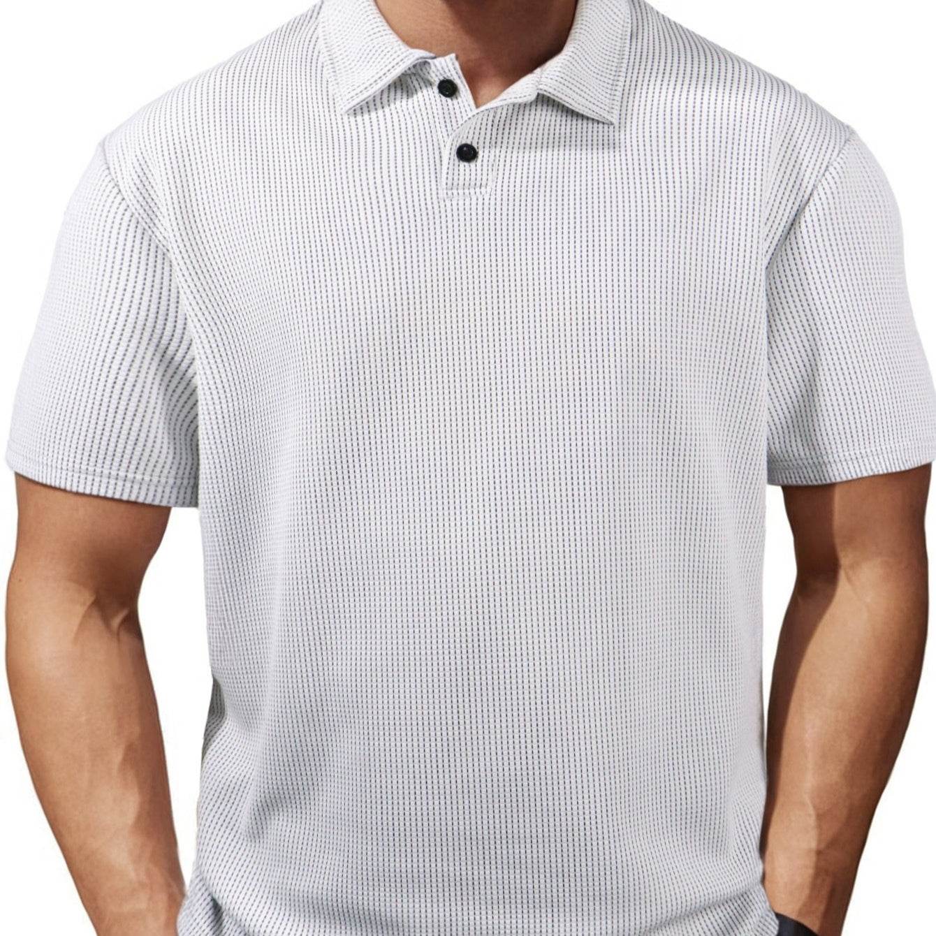 Men's Casual Striped Lapel Short Sleeve - Lightweight & Stylish for Teens - Buy Center