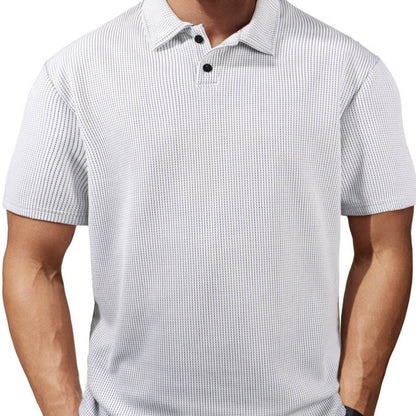 Men's Casual Striped Lapel Short Sleeve - Lightweight & Stylish for Teens - Buy Center
