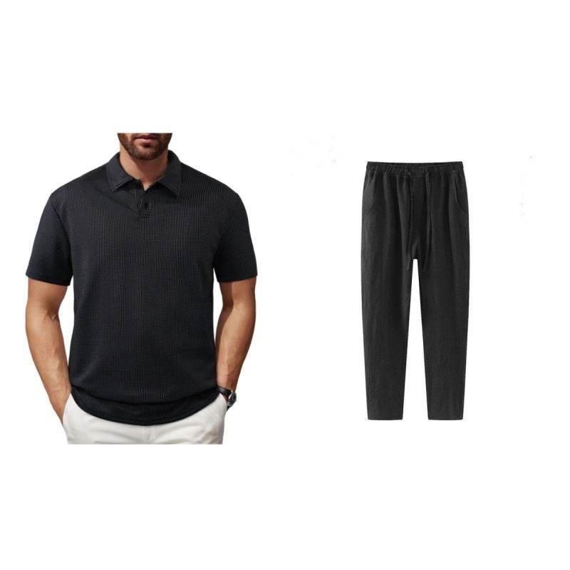 Men's Casual Striped Lapel Short Sleeve - Lightweight & Stylish for Teens - Buy Center