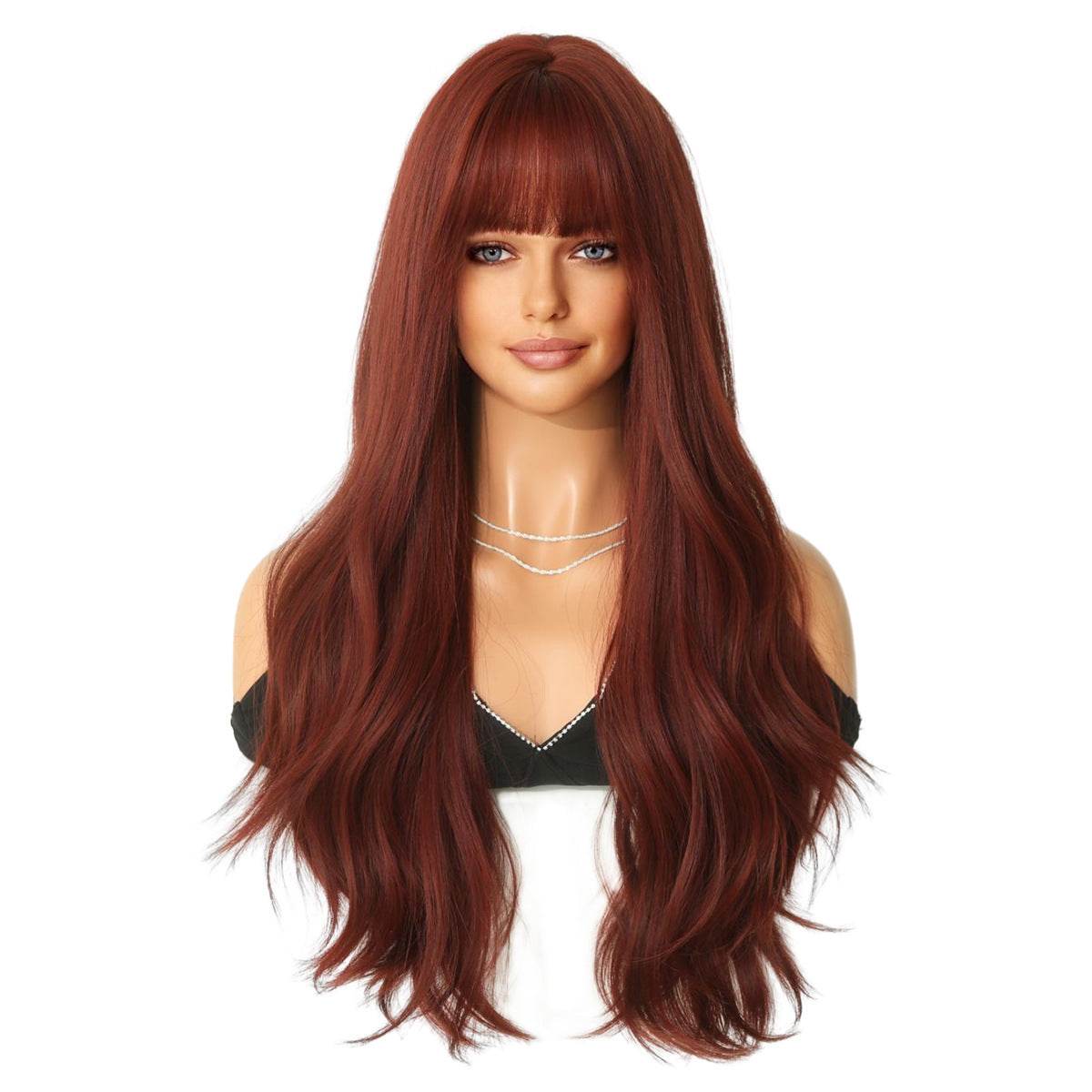 Long Curly Wine Red Wig - Perfect for Cosplay and Stylish Parties - Buy Center