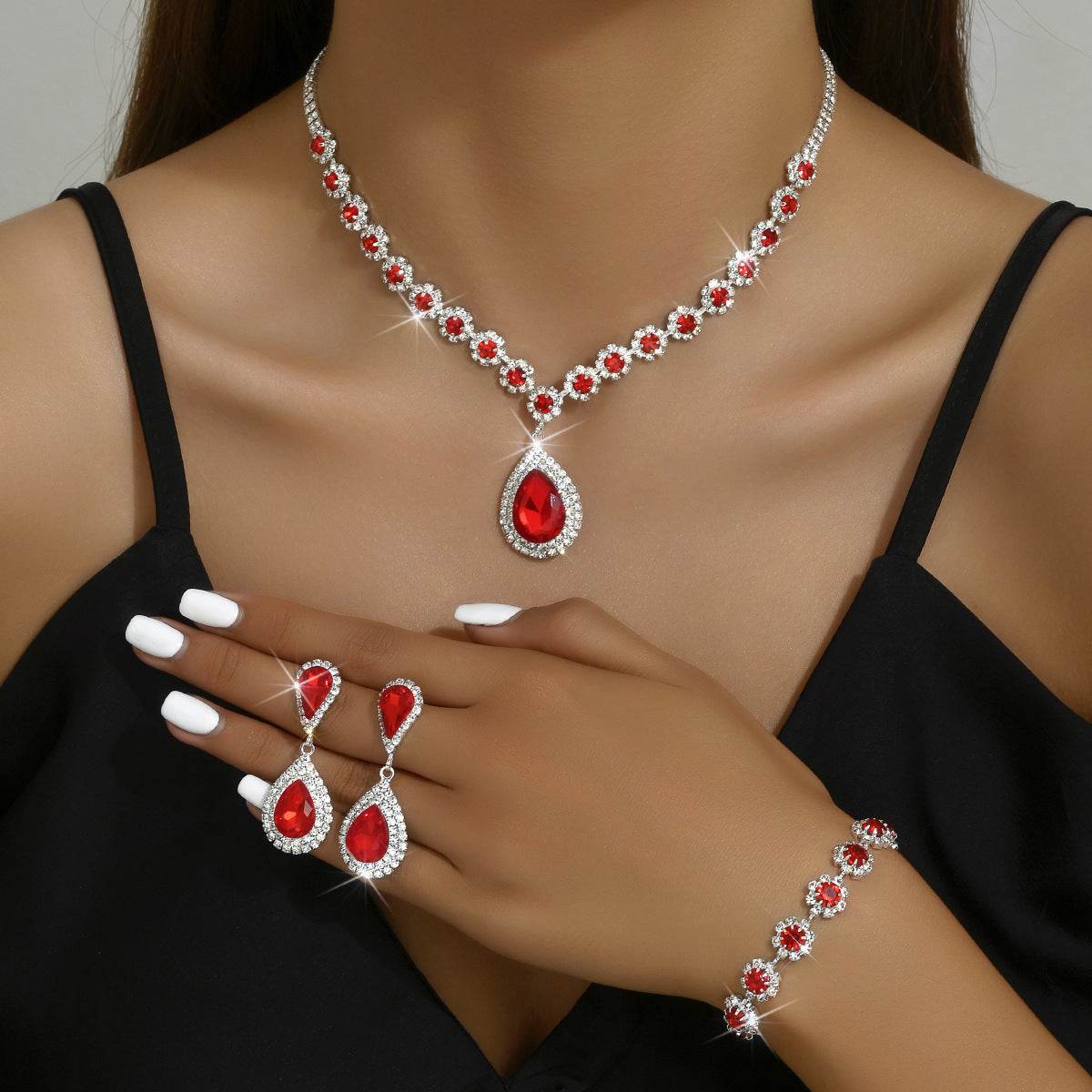 Buy Center Fashion Jewelry Set - Bridal Necklace, Earrings, and Bracelet - Buy Center