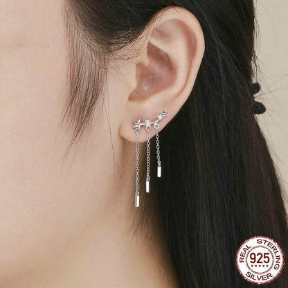 Buy Center Trendy Silver Inlaid Gemstone Earrings - European & American Style - Buy Center