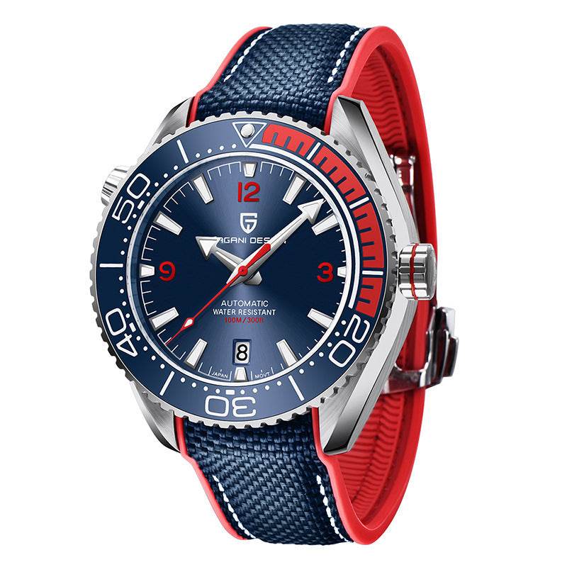 Stylish Men's Mechanical Watch - Rotatable Bezel & Luminous Hands - Buy Center