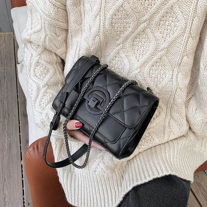 Hong Kong Style Women's Crossbody Bag - Soft PU, Diamond Pattern Design - Buy Center