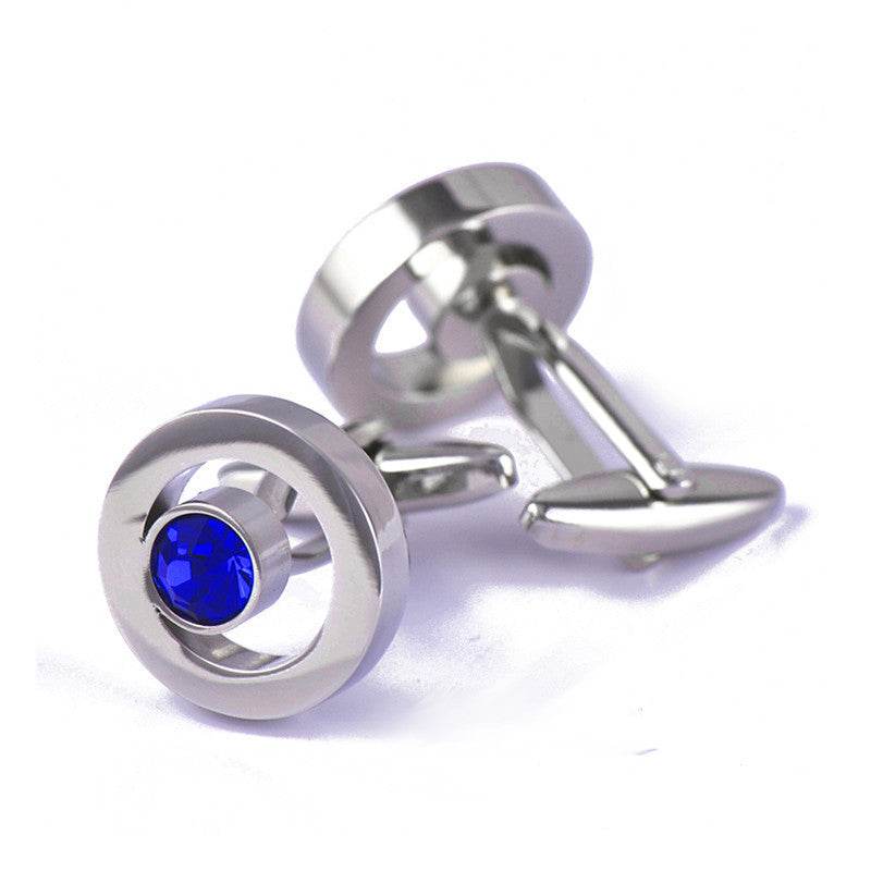 Men's Zircon Crystal Cufflinks - Elegant Fashion Accessory for Formal Wear - Buy Center