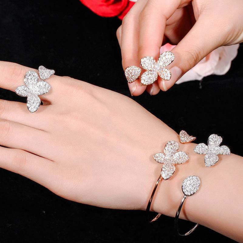 Creative Adjustable Bracelet and Ring Set - Rose Gold & Platinum Styles - Buy Center