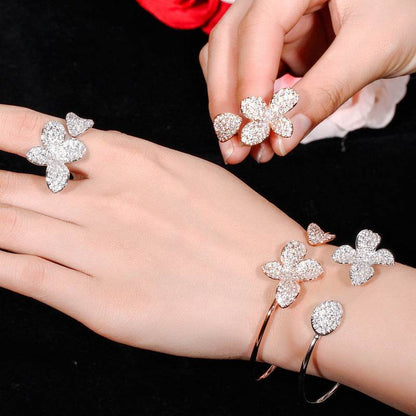 Creative Adjustable Bracelet and Ring Set - Rose Gold & Platinum Styles - Buy Center