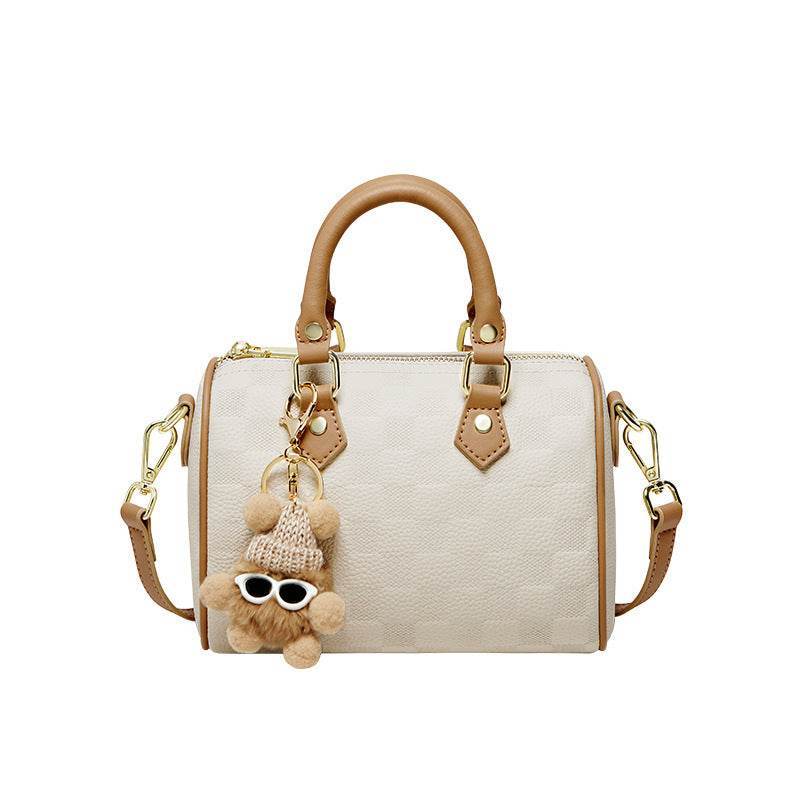 Buycenter Genuine Leather Crossbody Bag - Soft White Boston Design - Buy Center