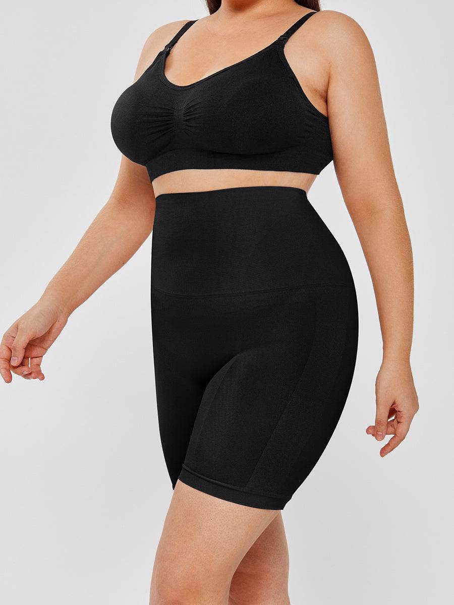 High Waisted Body Shaper Shorts - All Season Women's Leggings in Apricot & Black - Buy Center