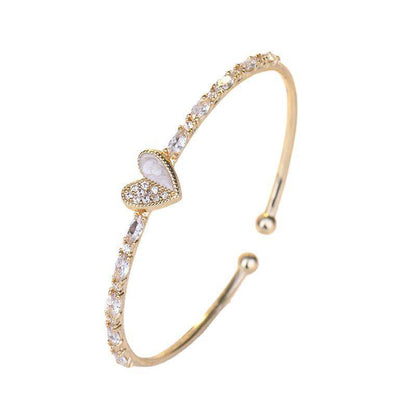 Buy Center Women's Heart-Shaped Love Bracelet - 14K Gold Plated - Buy Center