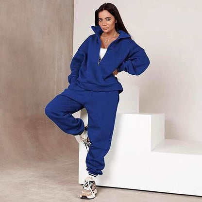 Buycenter Long Sleeve Half Zip Hoodie - Fleece-Lined Sports Cardigan - Buy Center