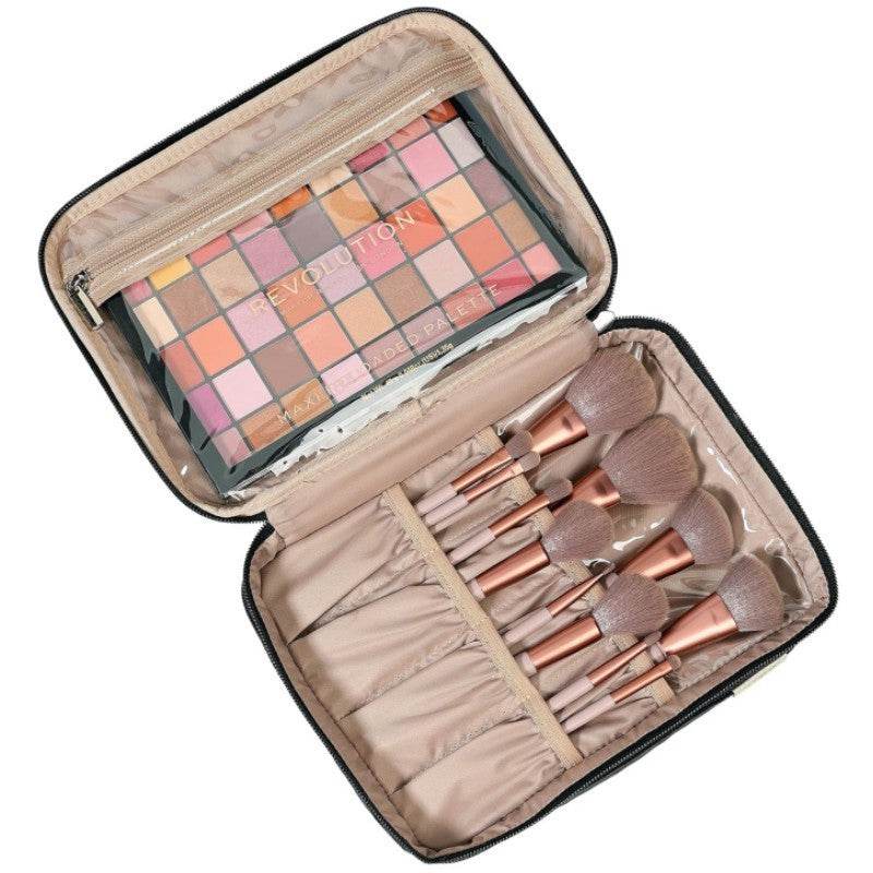 Portable Double Layer Cosmetics Bag - Stylish & Waterproof Makeup Organizer - Buy Center