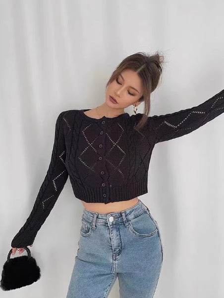 Retro High Waisted Sweater for Women - Slimming Long Sleeve Style - Buy Center