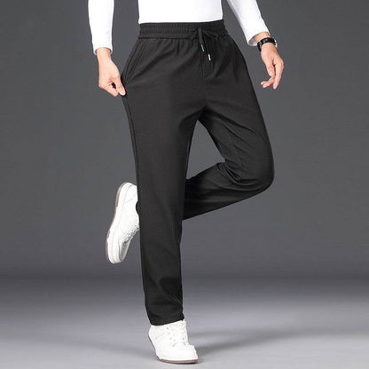 Buycenter Men's Fleece-Lined Straight Suit Pants - Winter Casual Trousers - Buy Center