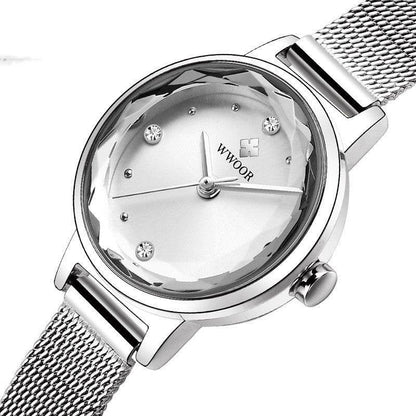 Fashion Simple Women's Quartz Watch - Trendy Mesh Strap & Round Dial - Buy Center