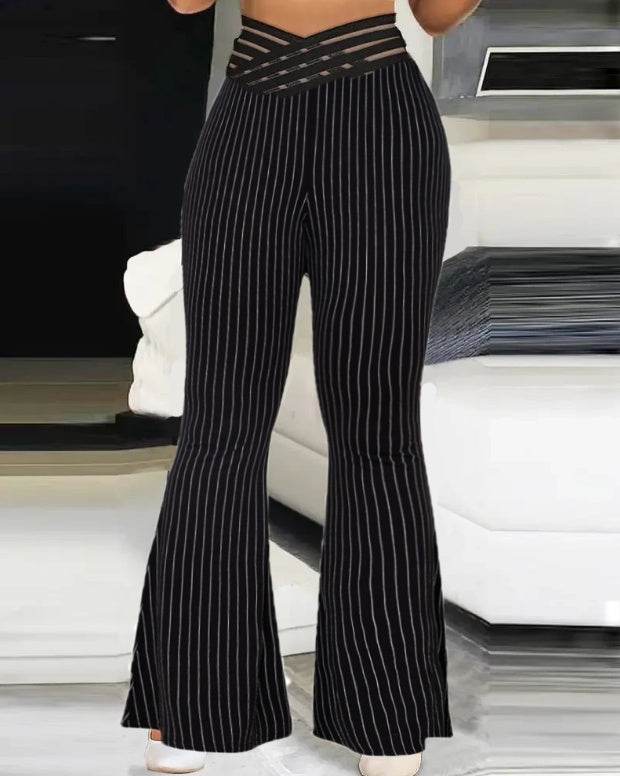 Stylish Ladies' High Waisted Wide Leg Pants - Hollow Out Design 2025 - Buy Center