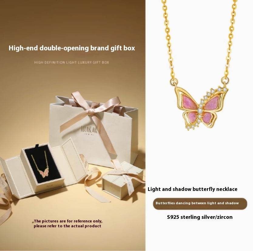 Buycenter Women's Sterling Silver Butterfly Necklace - Retro Pendant Design - Buy Center