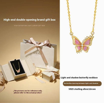 Buycenter Women's Sterling Silver Butterfly Necklace - Retro Pendant Design - Buy Center