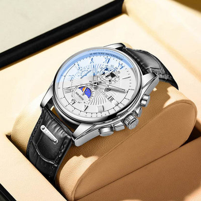 Men's Waterproof Chronograph Watch - Multifunctional, Luminous Style - Buy Center