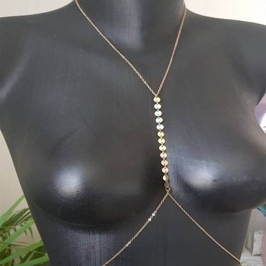 Buy Center Women's Sequined Beach Body Jewelry - Trendy Chest Chain - Buy Center