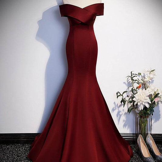 Buycenter Fish Tail Toast Dress for Brides - Elegant One Shoulder Evening Wear - Buy Center