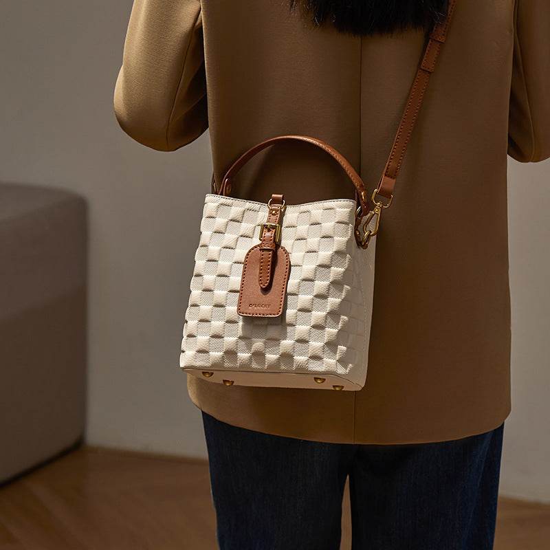 Buycenter Cowhide Bucket Shoulder Bag - Urban Simplicity Crossbody Style - Buy Center